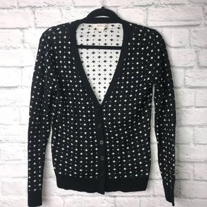 Merona Black White Cross Sweater